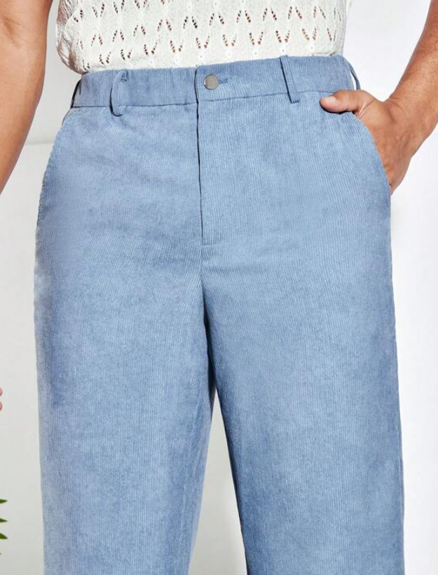 Pantalón Pierna Recta - Celeste