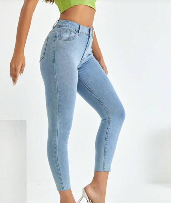 Jeans Ajustados Lavado Ligero