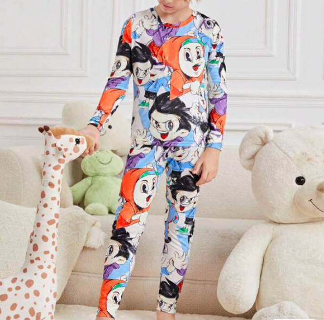 Conjunto Casual Infantil con Estampado de Dibujos Animados