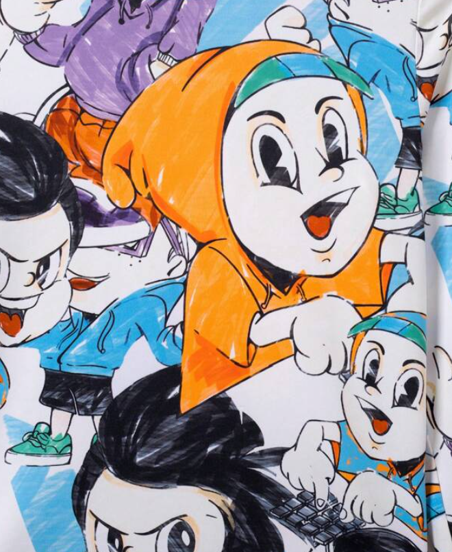 Conjunto Casual Infantil con Estampado de Dibujos Animados