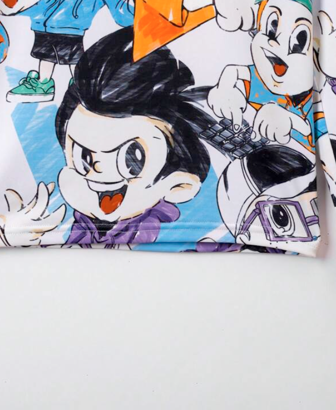 Conjunto Casual Infantil con Estampado de Dibujos Animados
