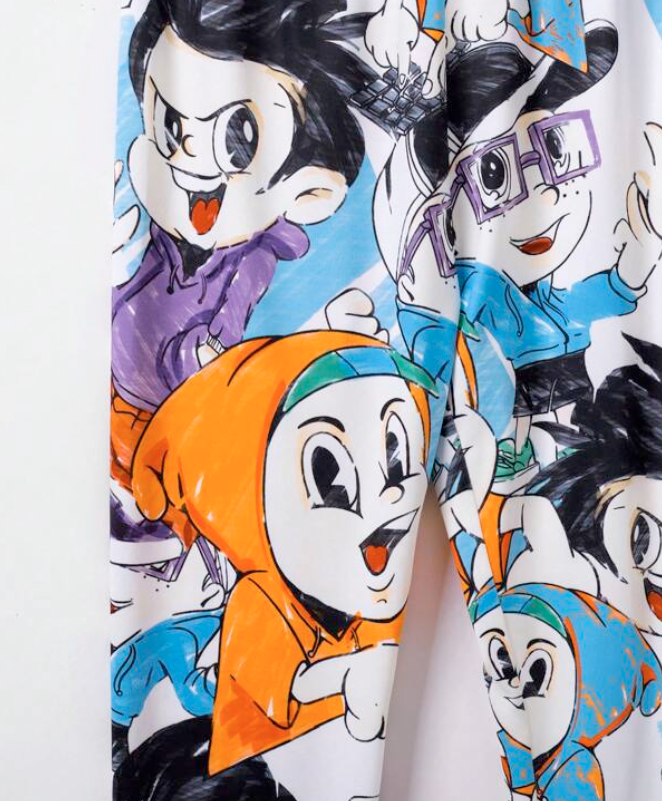 Conjunto Casual Infantil con Estampado de Dibujos Animados