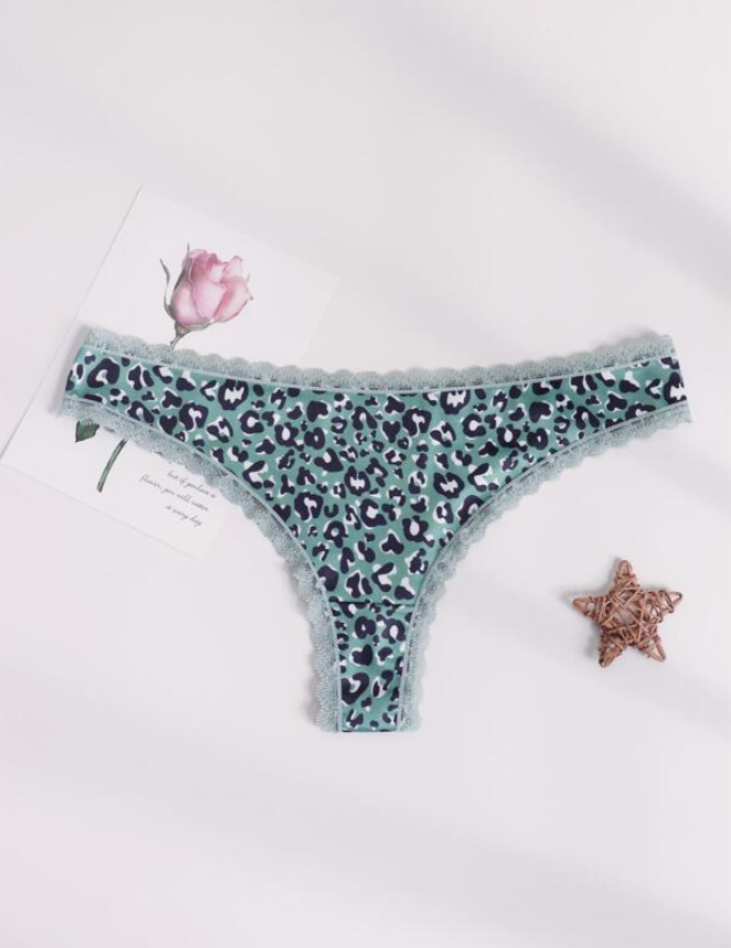 Tanga Multicolor con Detalles de Encaje y Diseño Dulce