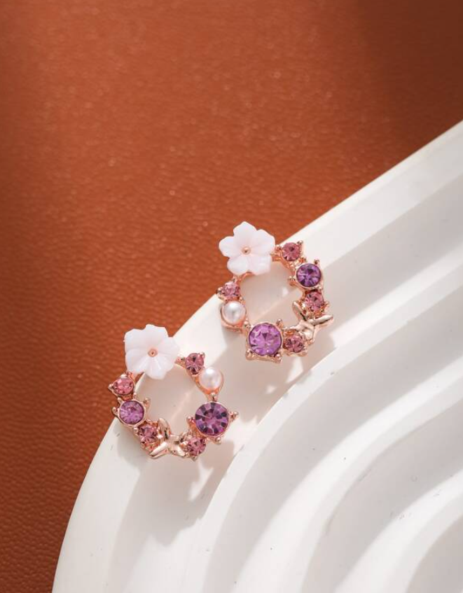 Pendientes Aro con Perlas y Detalles Multicolor