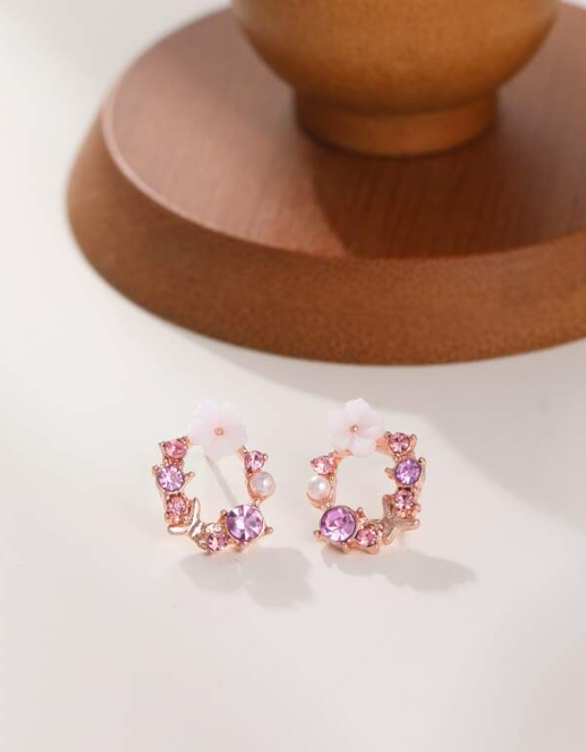 Pendientes Aro con Perlas y Detalles Multicolor