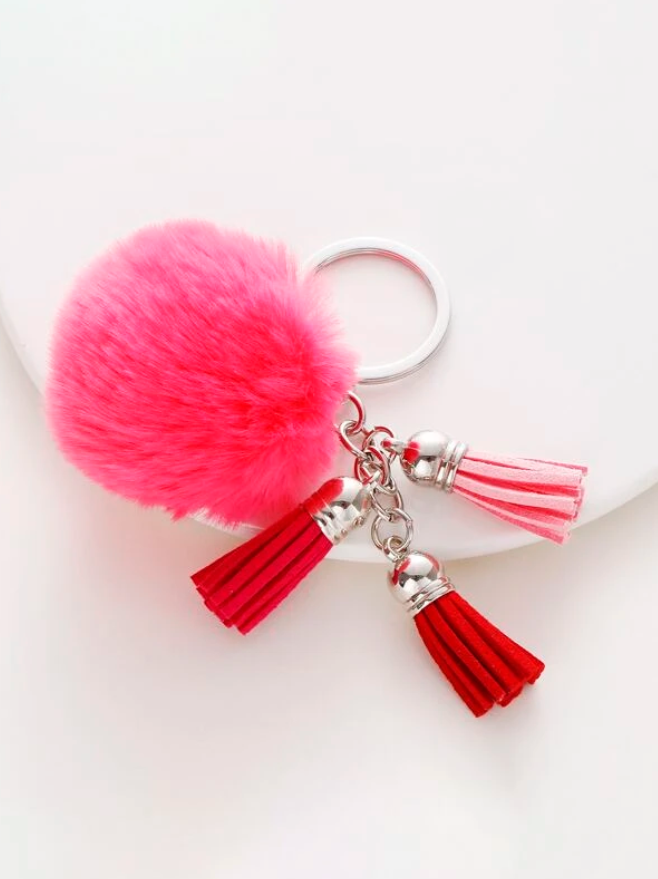 Llavero con Pompón y Flecos