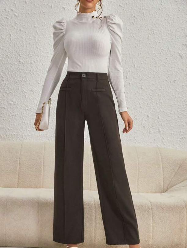 Pantalón de Pierna Recta Elegante