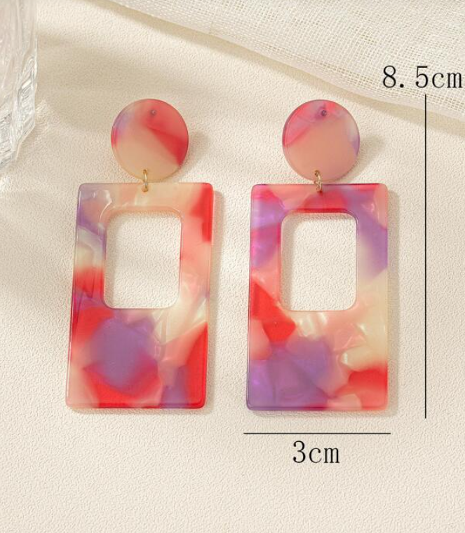 Pendientes Geométricos Multicolor - Estilo Moderno
