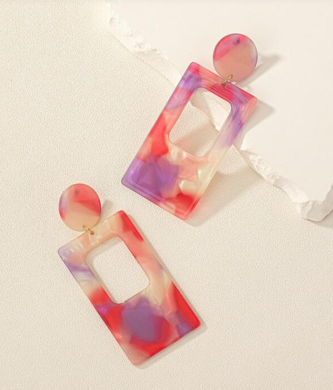 Pendientes Geométricos Multicolor - Estilo Moderno