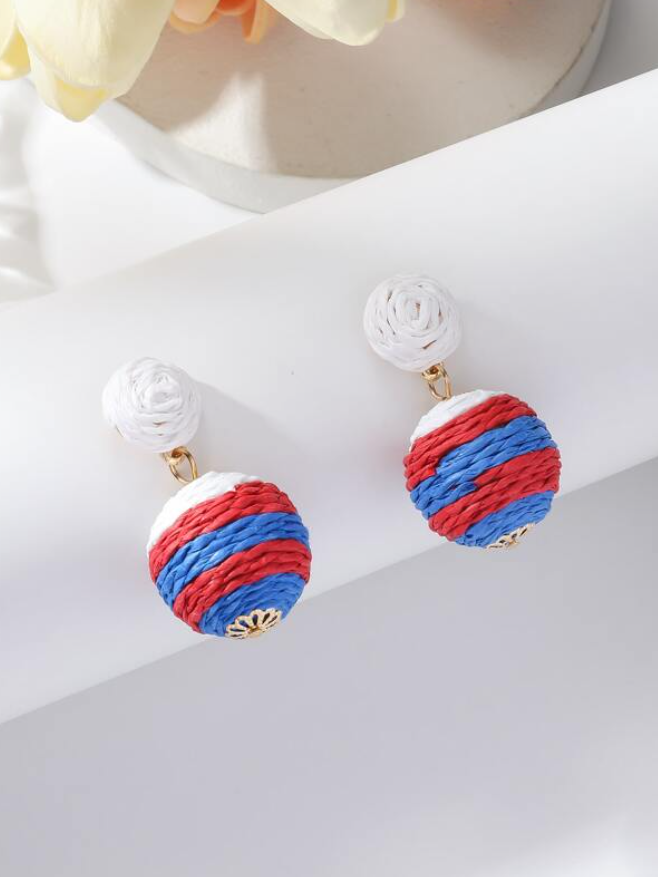 Pendientes de Paja Multicolor