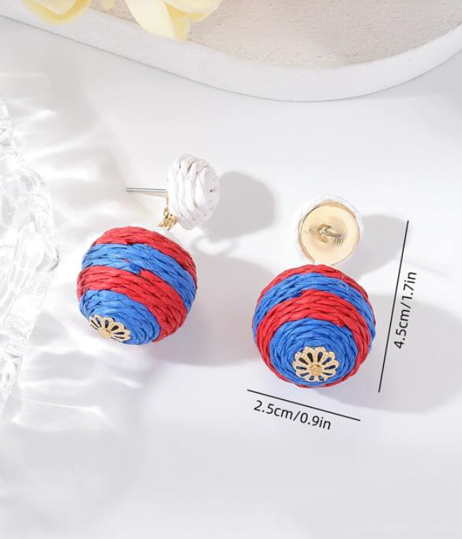 Pendientes de Paja Multicolor