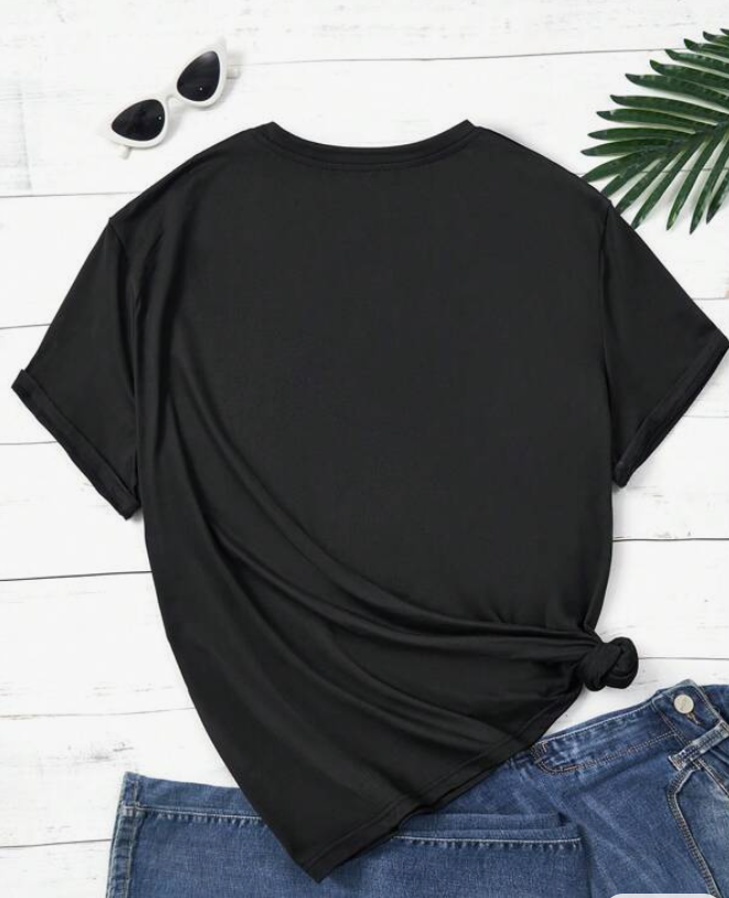 Camiseta Negra Casual con Estampado "Love" ❤️✨