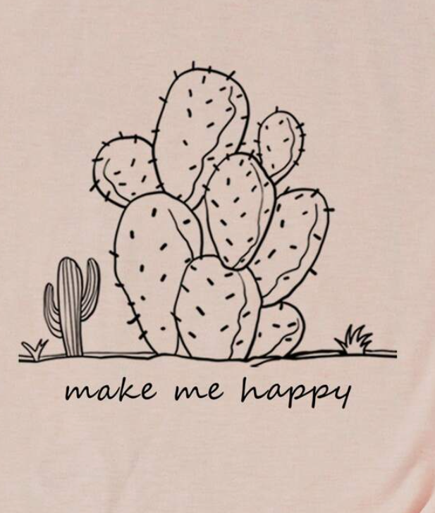 Camiseta Casual Rosa con Estampado de Cactus 🌵💖