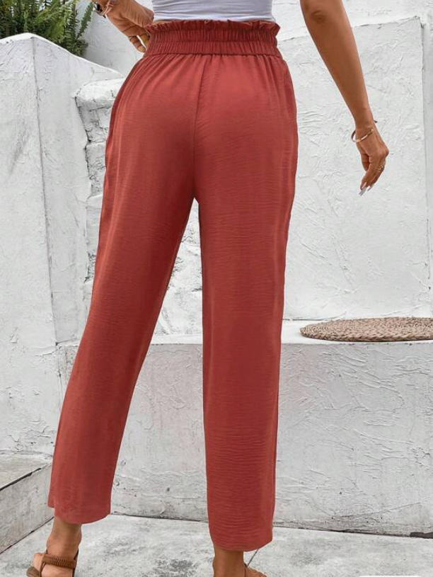 Pantalón Casual de Talle Alto con Lazo 🍂✨