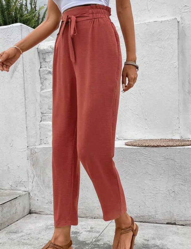 Pantalón Casual de Talle Alto con Lazo 🍂✨