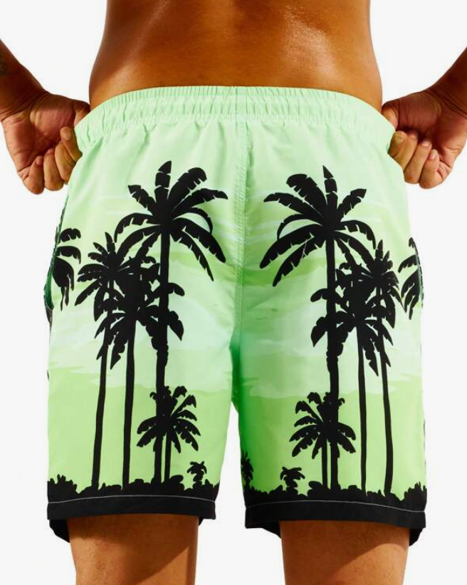 Short de Playa con Estampado de Palmeras 🌴🏖️