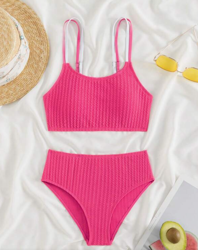 Bikini Bohemio en Rosa Fucsia con Textura ✨