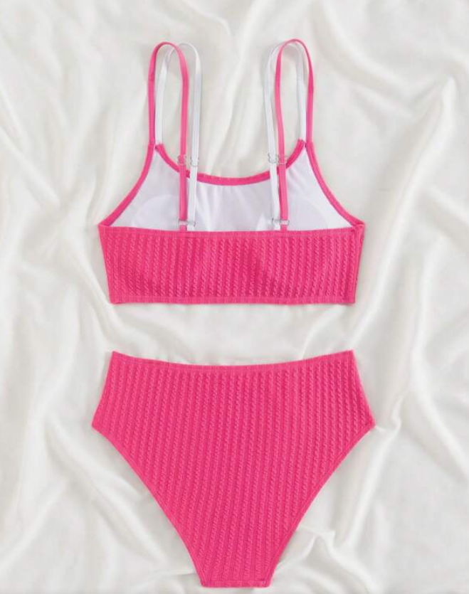 Bikini Bohemio en Rosa Fucsia con Textura ✨