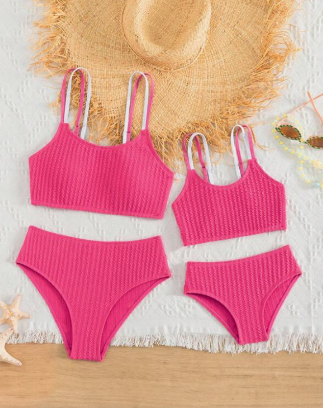 Bikini Bohemio en Rosa Fucsia con Textura ✨