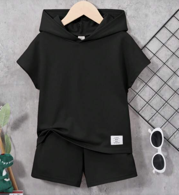 Set Deportivo Negro de 2 Piezas con Capucha ✨