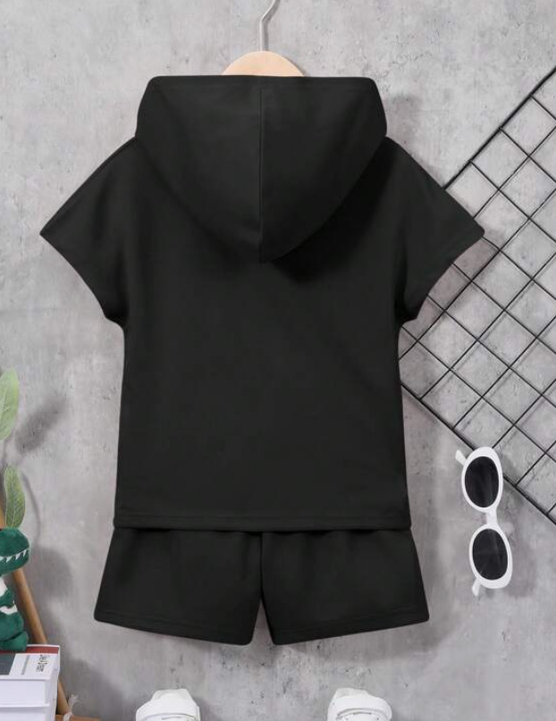 Set Deportivo Negro de 2 Piezas con Capucha ✨