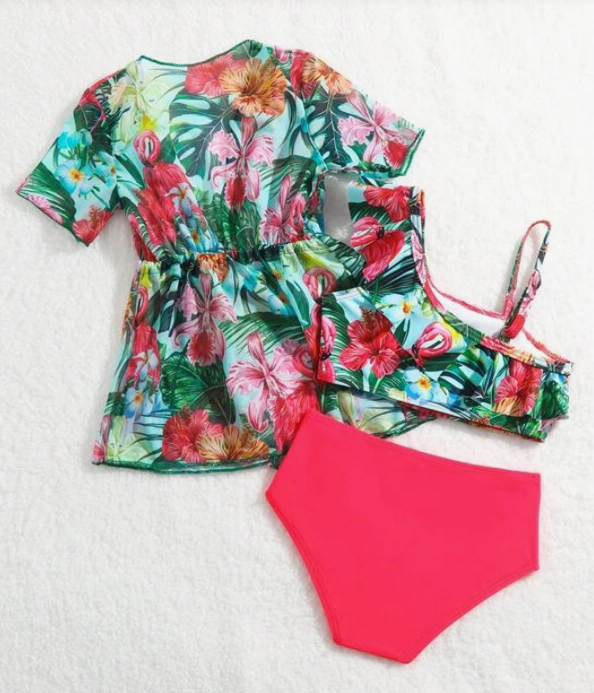 Conjunto de Baño Multicolor de 3 Piezas para Niñas