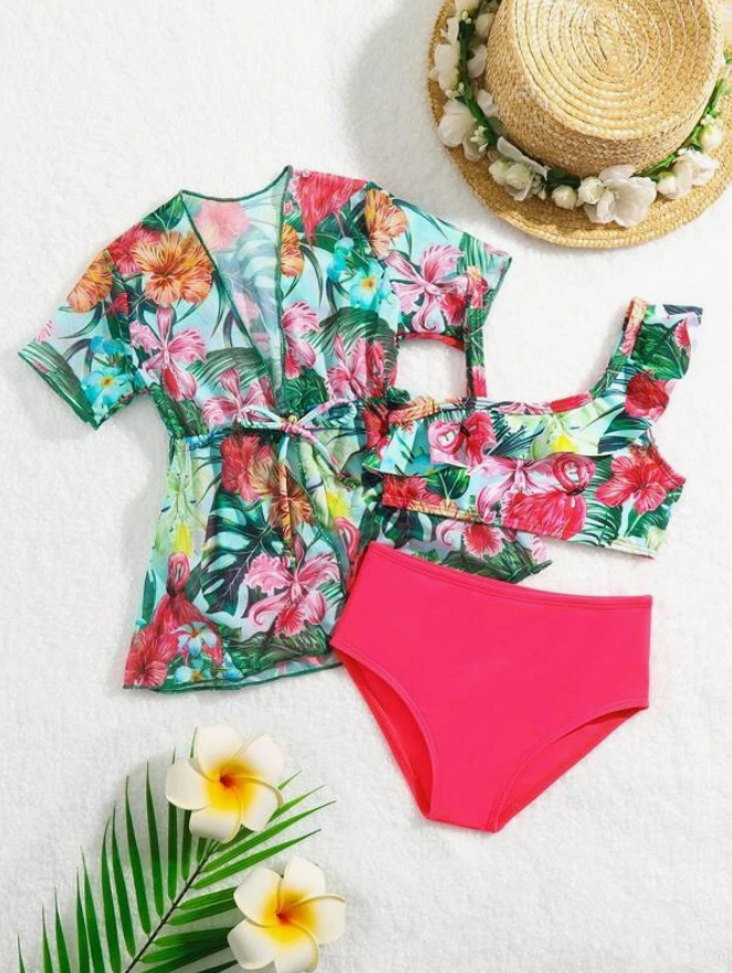 Conjunto de Baño Multicolor de 3 Piezas para Niñas