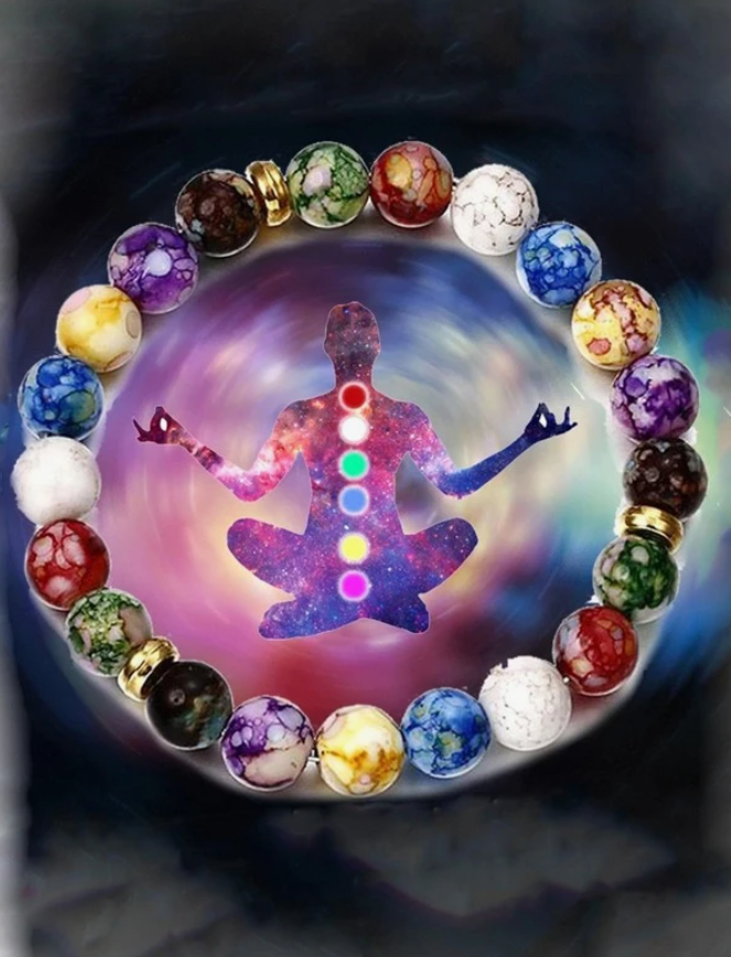 Pulsera de Cuentas de Chakra Multicolor ✨