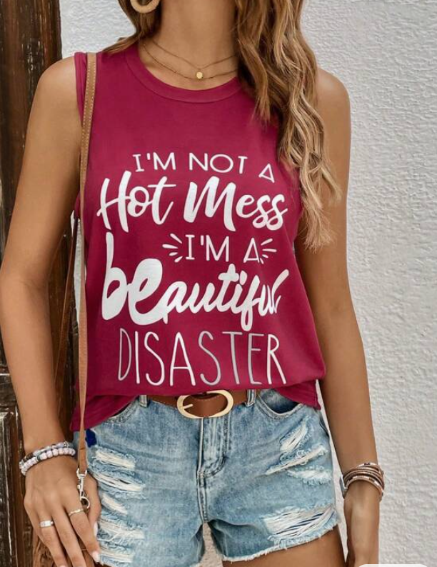 Tank Top Rosa Fucsia con Frase Motivadora ✨