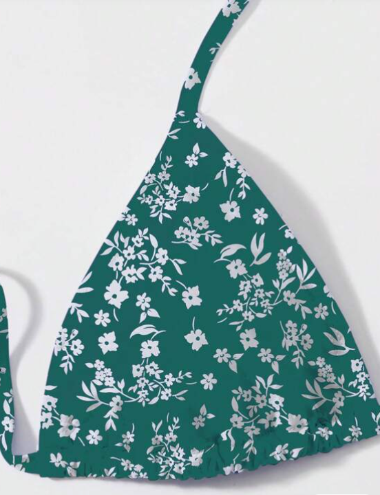Bikini Verde con Estampado de Margaritas ✨