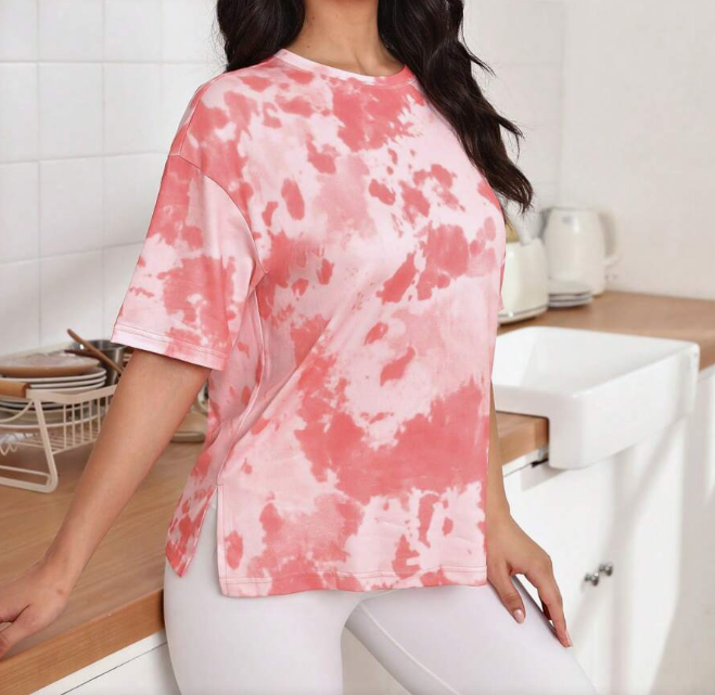 ☁️ Camiseta Tie-Dye Oversized Rosa