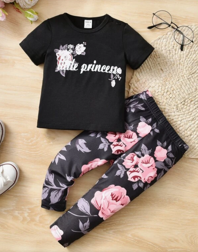 Conjunto de Camiseta y Leggings "Little Princess" para Chicas