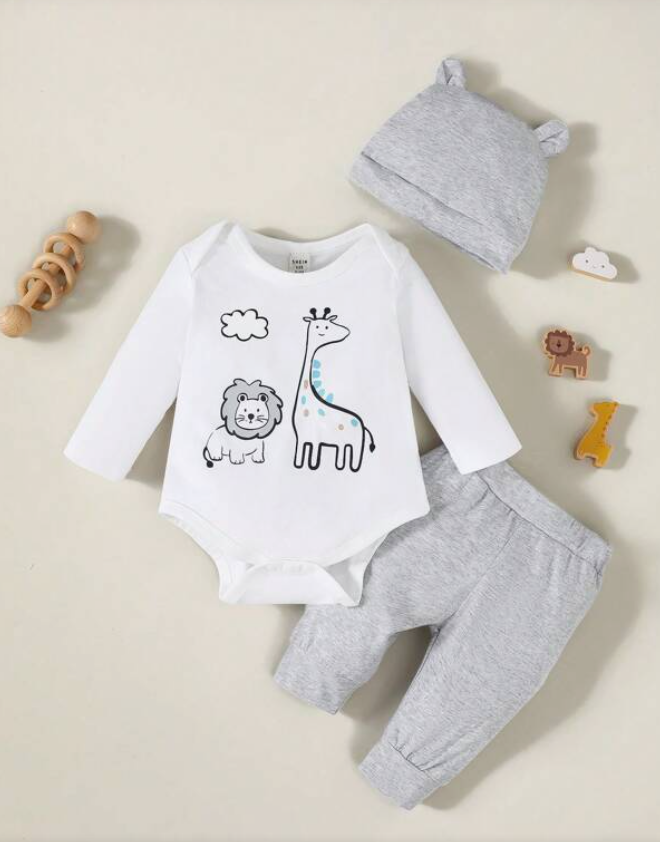 Conjunto de Bebé con Estampado de Dibujos Animados