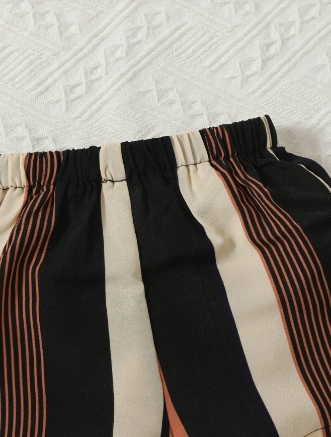 Conjunto de Dos Piezas para Chicas - Top de Tirantes y Shorts a Rayas