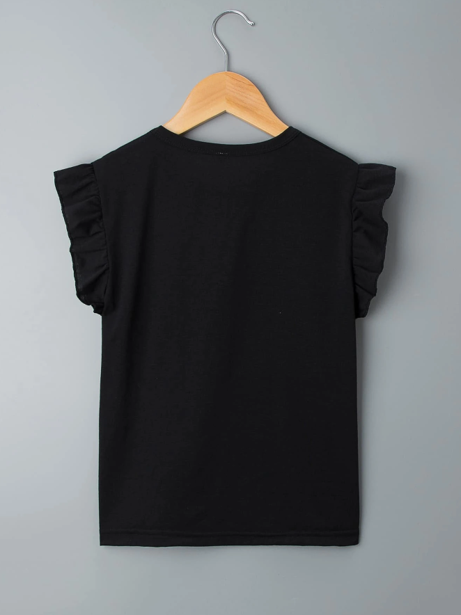 🐾 Polera "MEOW" con Volantes – Estilo Dulce y Divertido