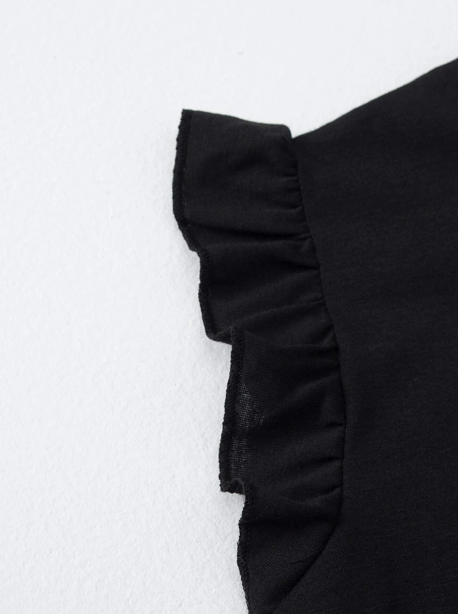🐾 Polera "MEOW" con Volantes – Estilo Dulce y Divertido
