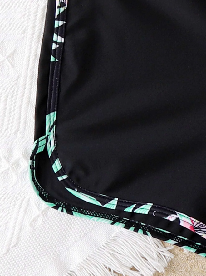 🌺 Bikini Deportivo con Estampado Tropical – 2 Piezas