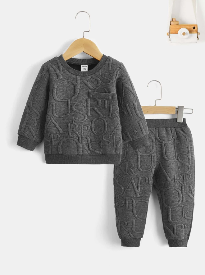 Conjunto de Sudadera y Pantalones Deportivos - Gris Oscuro