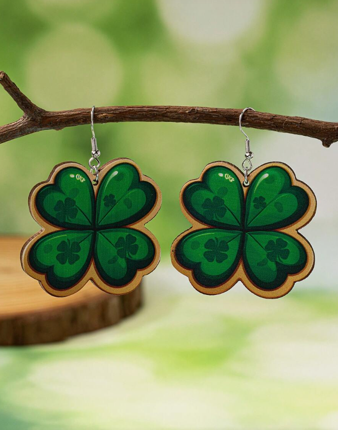 🍀 Pendientes Trébol – Estilo Bohemio Festivo