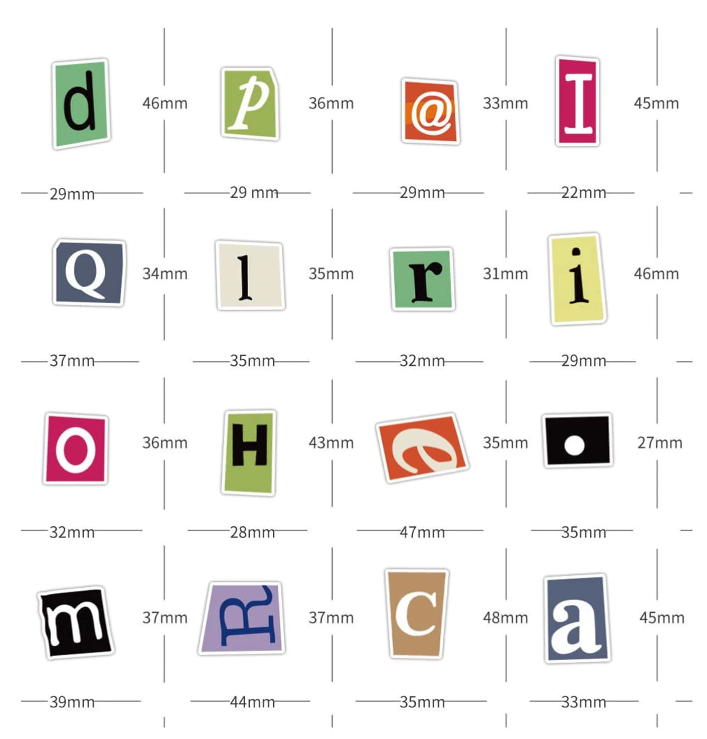 Set de Pegatinas de Letras Coloridas