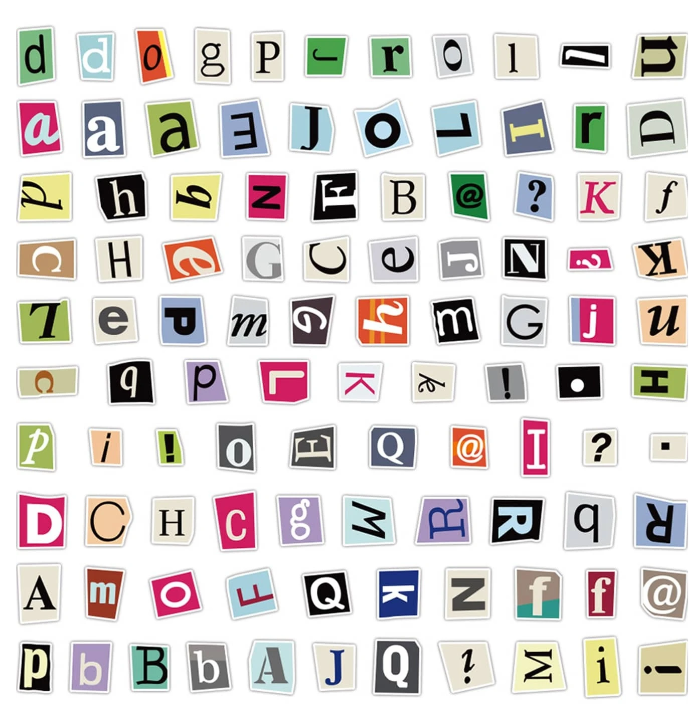 Set de Pegatinas de Letras Coloridas