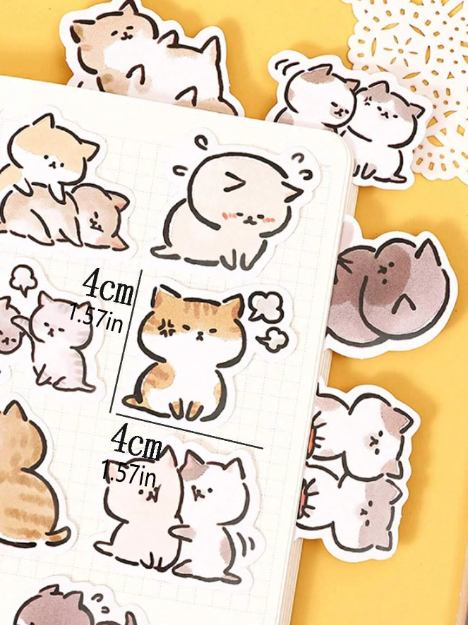 Set de Pegatinas de Gatos Divertidos