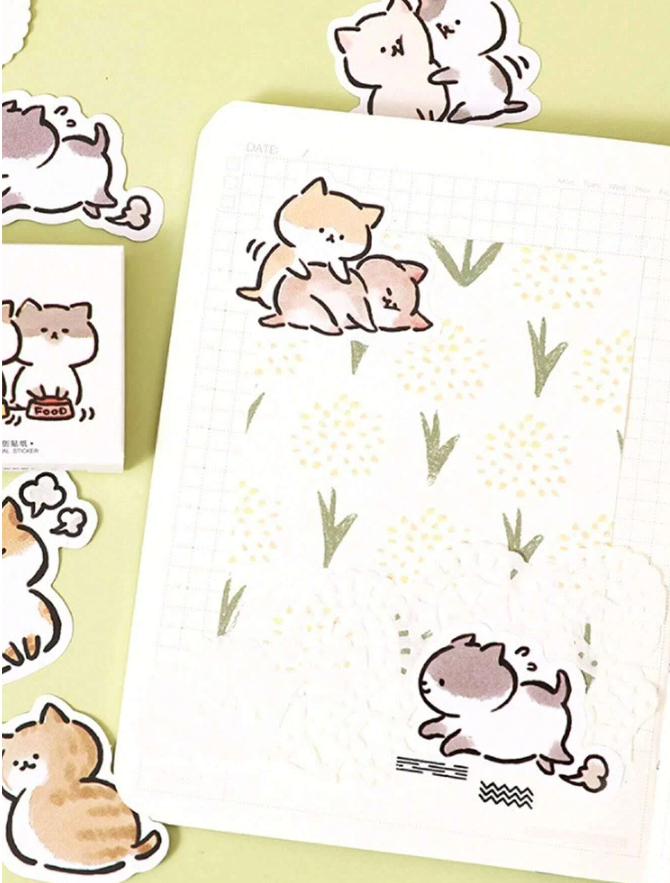 Set de Pegatinas de Gatos Divertidos