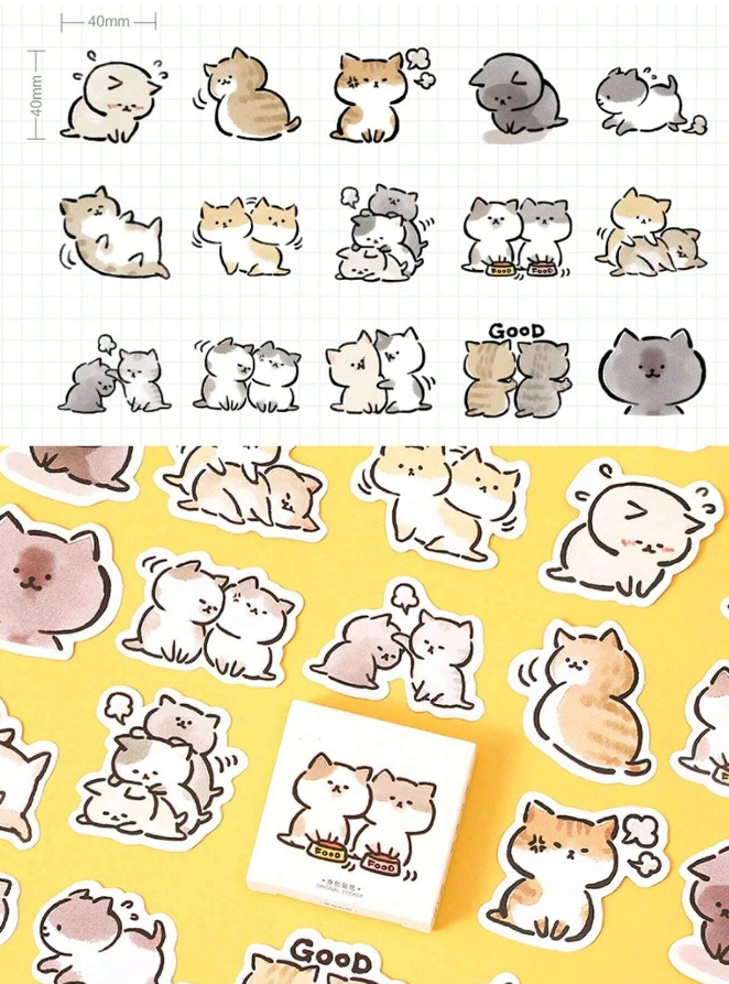 Set de Pegatinas de Gatos Divertidos
