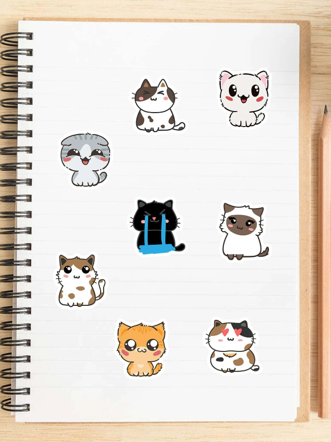 Set de Pegatinas de Gatos Adorables