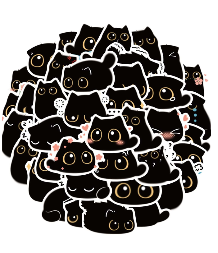 Set de Pegatinas de Gatos Negros