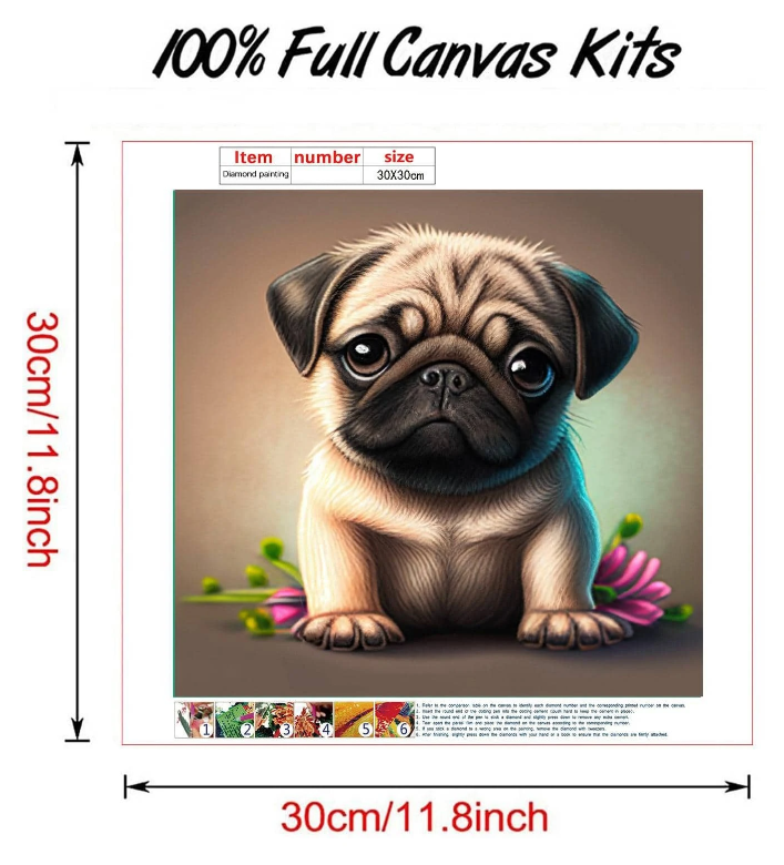Pintura de Diamantes DIY - Patrón de Perro