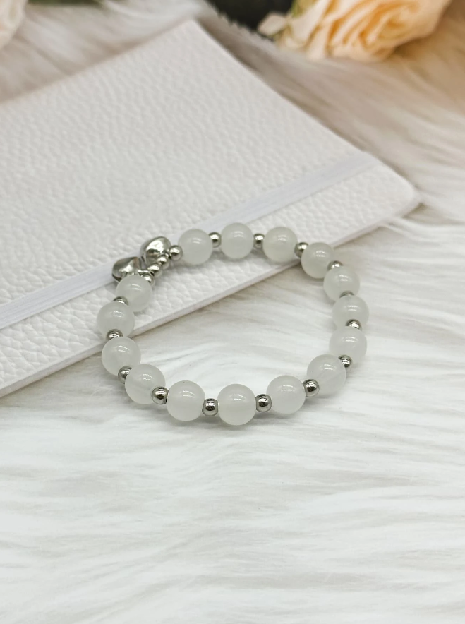 Pulsera de Acero de Titanio con Detalles Blancos