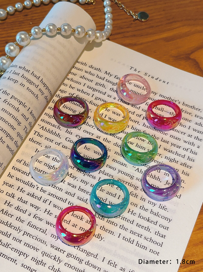 Anillos de Resina Multicolor con Efecto Brillante ✨