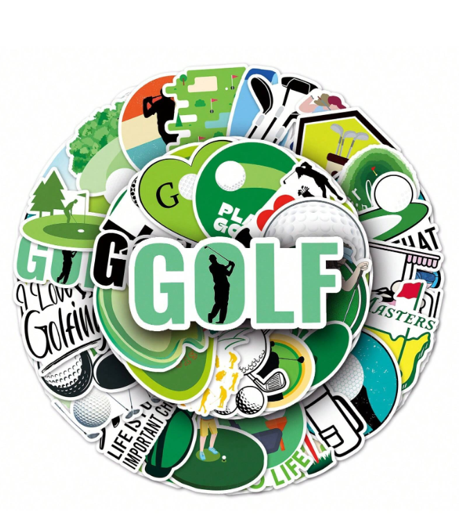🏌️♂️ Pack de 10 Pegatinas Impermeables de Golf – Estilo Graffiti